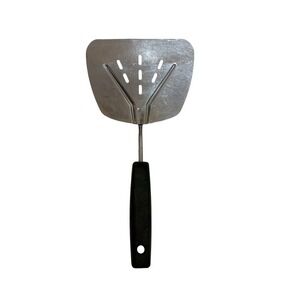 Vintage Foley Stainless Steel Wide Slotted Spatula Turner Black Handle MCM